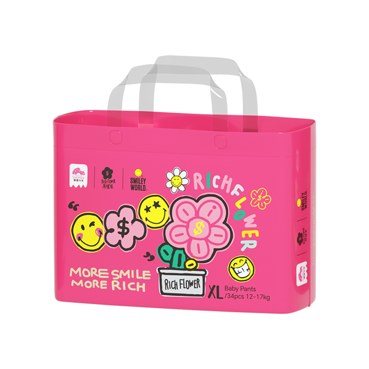 Enternal Summer Smiley x Rich Flower Series Nappy Pants Pack – Sensitive Skin Ultra Soft Enternal Summer
